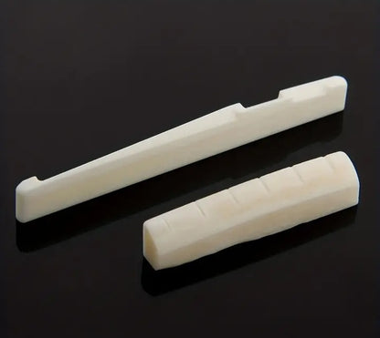 2pc 6 String Acoustic Guitar Real Bone Nut & Saddle