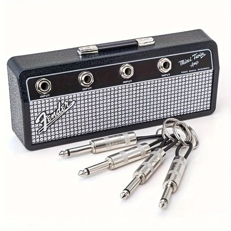 Fender Guitar Plug Keychains & Wall-Mountable Key Holder Set